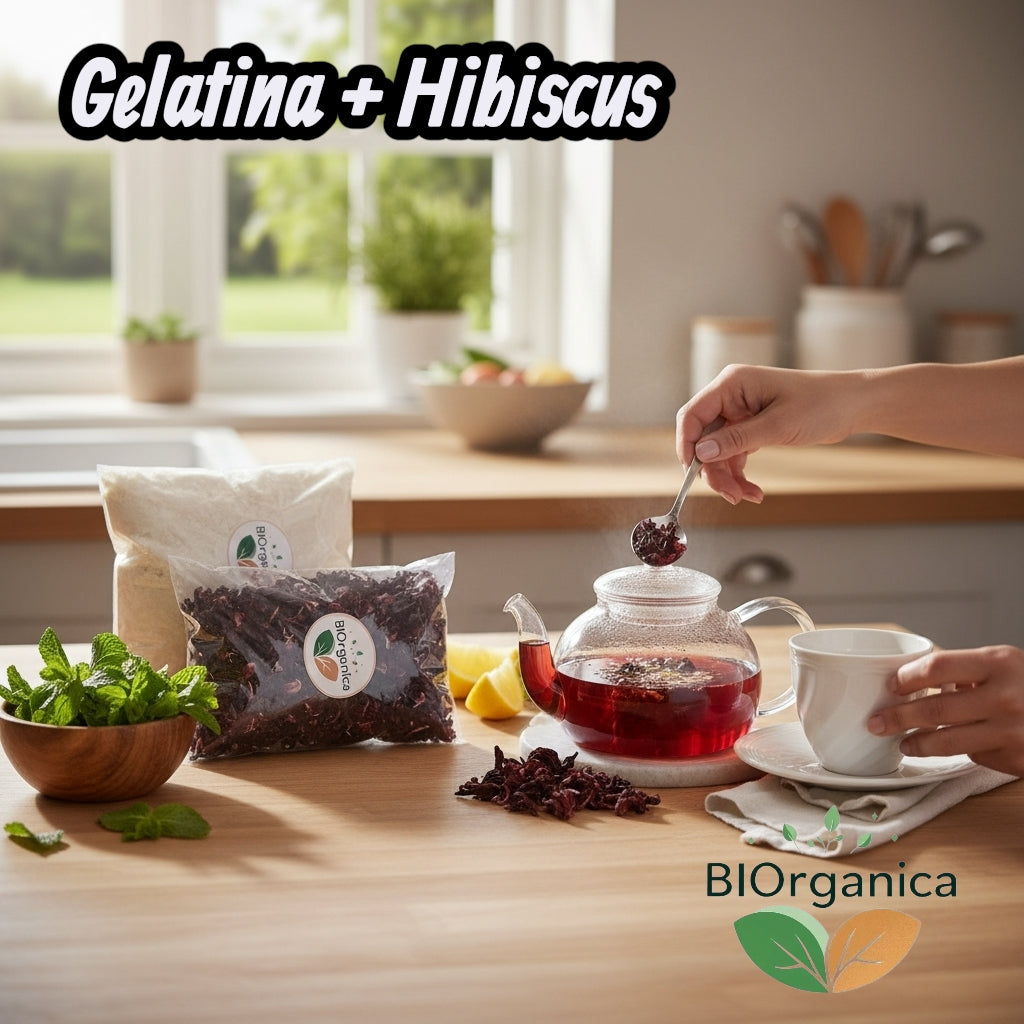 Gelatina Sin Sabor + Hibiscus